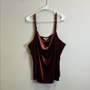Skies Are Blue Rich Velvet Cowl Neck Tank